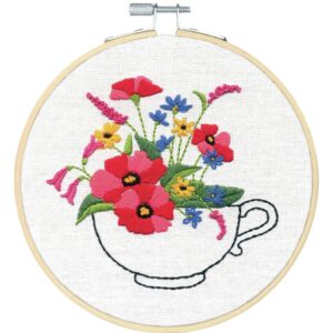 Teacup Bouquet Embroidery Kit