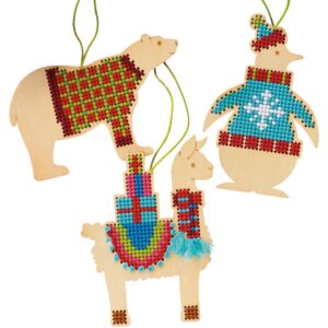 Wood Animal Sweater Ornament Kit