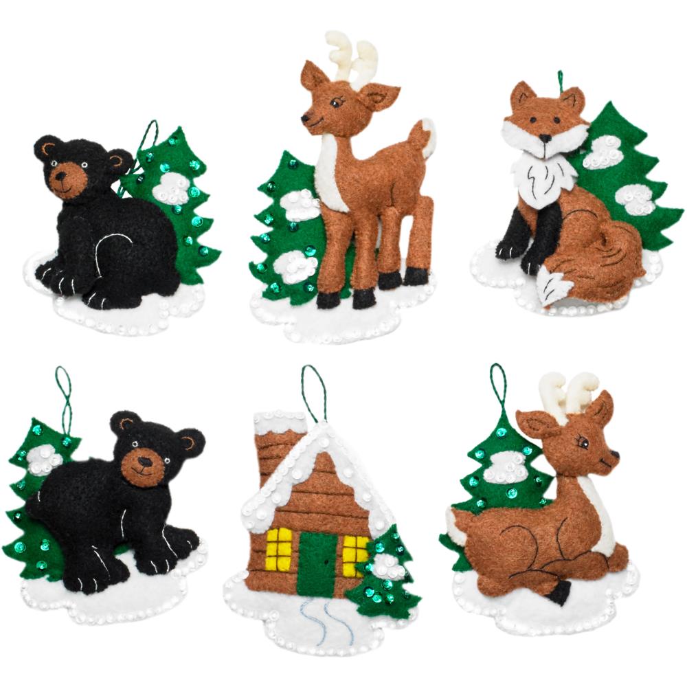 Woodland Cabin Felt Ornament Kit