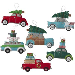 Retro Holiday Cars Ornaments